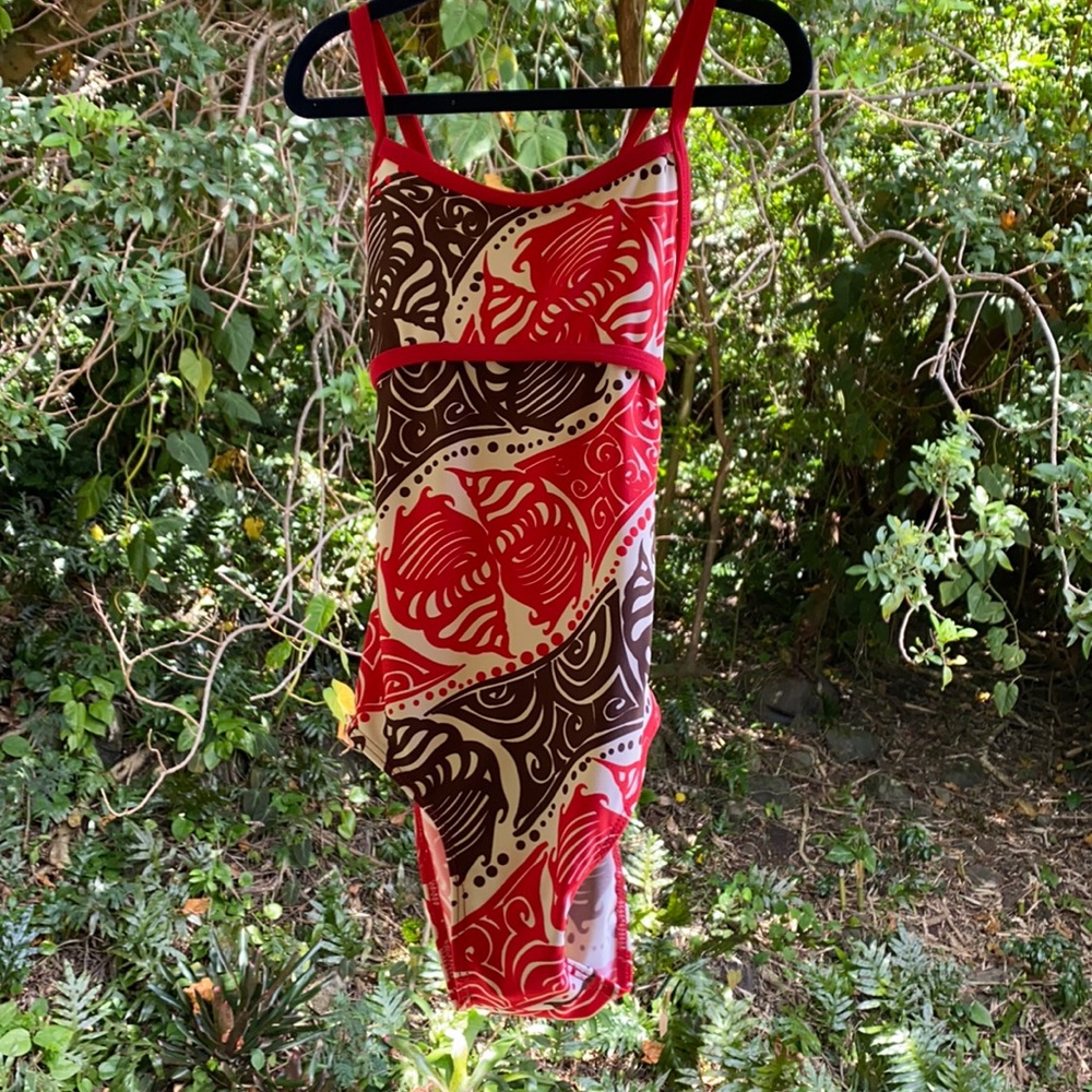 Girls Tribal 1-piece swimsuit. Made in Hawaii